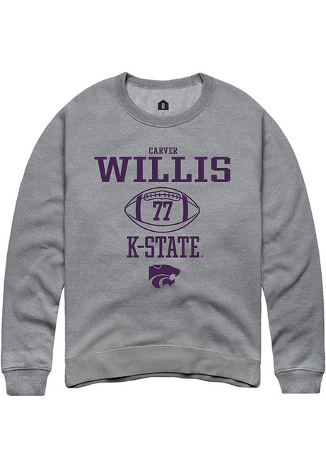 Carver Willis Rally Mens Graphite K-State Wildcats NIL Sport Icon Crew Sweatshirt