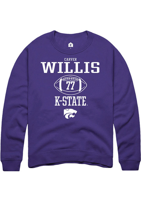 Carver Willis Rally Mens Purple K-State Wildcats NIL Sport Icon Crew Sweatshirt
