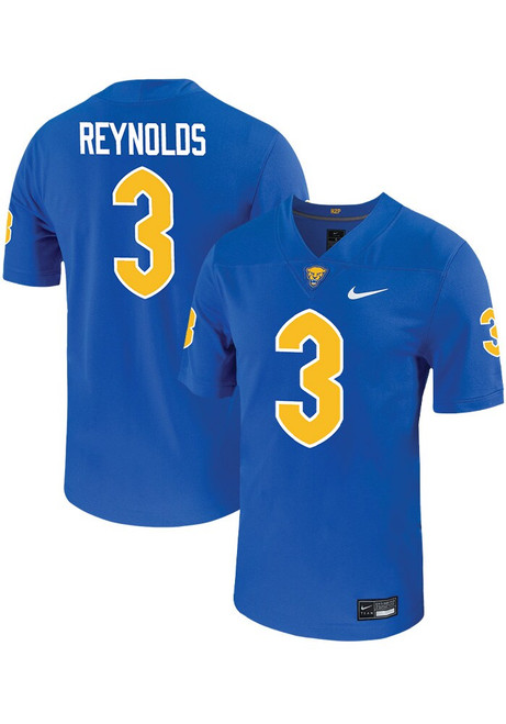 Daejon Reynolds  Mens Blue Pitt Panthers VIRTUAL NIL Game Name And Number Football Jersey