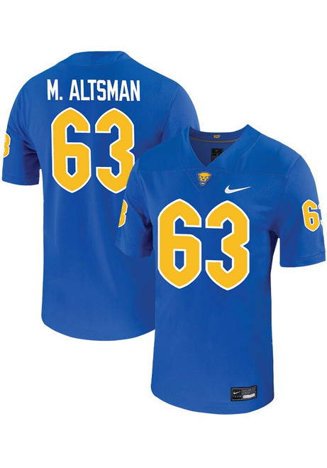 Matt Altsman  Mens Blue Pitt Panthers VIRTUAL NIL Game Name And Number Football Jersey