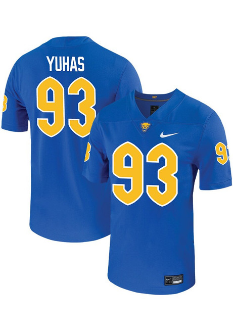 Ty Yuhas  Mens Blue Pitt Panthers VIRTUAL NIL Game Name And Number Football Jersey