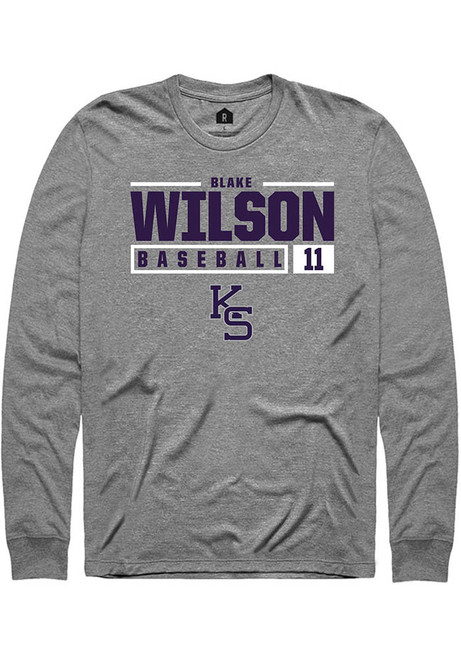 Blake Wilson Rally Mens Graphite K-State Wildcats NIL Stacked Box Tee