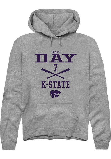 Brady Day Rally Mens Graphite K-State Wildcats NIL Sport Icon Hooded Sweatshirt