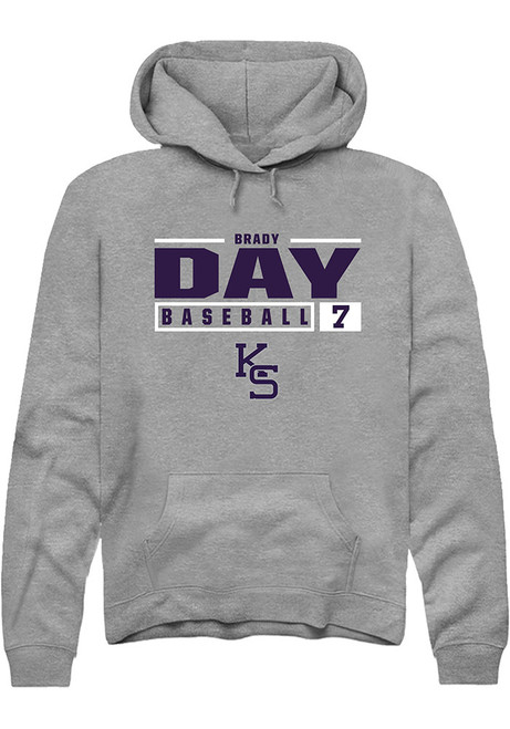 Brady Day Rally Mens Graphite K-State Wildcats NIL Stacked Box Hooded Sweatshirt