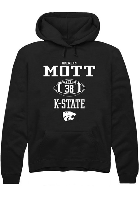 Brendan Mott Rally Mens Black K-State Wildcats NIL Sport Icon Hooded Sweatshirt