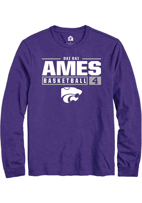 Dai Dai Ames Rally Mens Purple K-State Wildcats NIL Stacked Box Tee