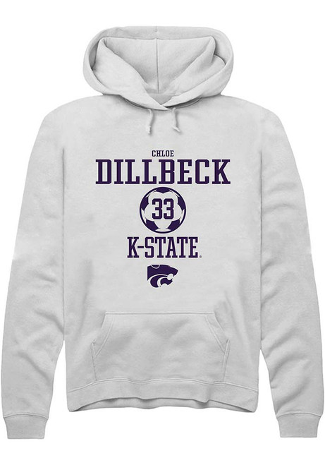 Chloe Dillbeck Rally Mens White K-State Wildcats NIL Sport Icon Hooded Sweatshirt