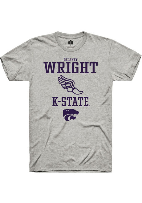 Delaney Wright Ash K-State Wildcats NIL Sport Icon Short Sleeve T Shirt