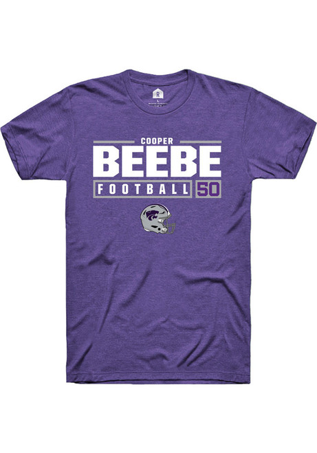 Cooper Beebe Purple K-State Wildcats NIL Stacked Box Short Sleeve T Shirt