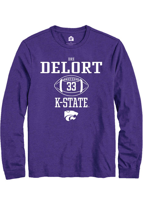 Dre Delort Rally Mens Purple K-State Wildcats NIL Sport Icon Tee