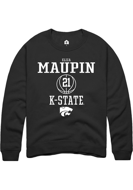 Eliza Maupin Rally Mens Black K-State Wildcats NIL Sport Icon Crew Sweatshirt