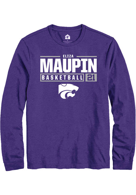 Eliza Maupin Rally Mens Purple K-State Wildcats NIL Stacked Box Tee