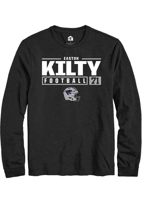 Easton Kilty Rally Mens Black K-State Wildcats NIL Stacked Box Tee