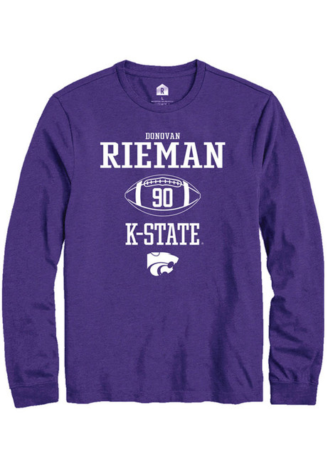 Donovan Rieman Rally Mens Purple K-State Wildcats NIL Sport Icon Tee