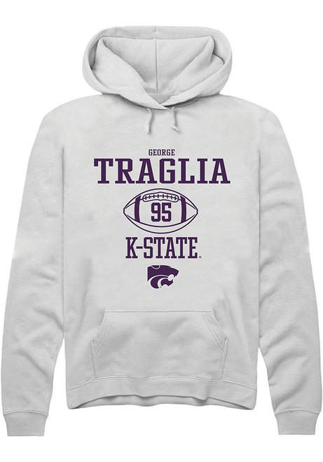 George Traglia Rally Mens White K-State Wildcats NIL Sport Icon Hooded Sweatshirt