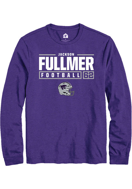 Jackson Fullmer Rally Mens Purple K-State Wildcats NIL Stacked Box Tee