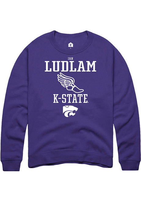 Ian Ludlam Rally Mens Purple K-State Wildcats NIL Sport Icon Crew Sweatshirt