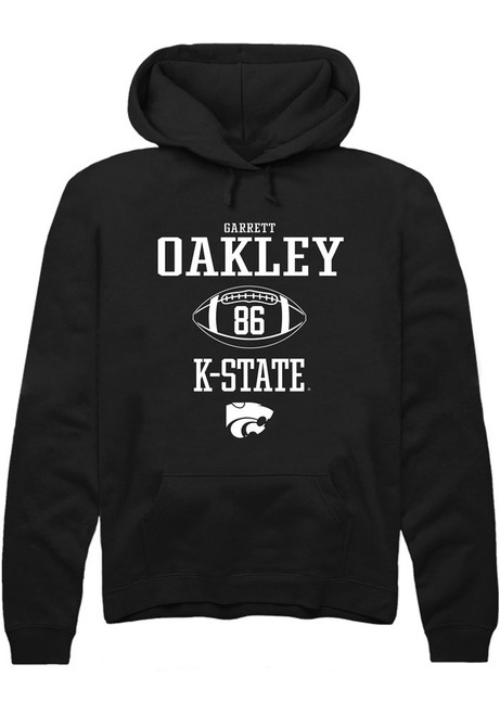 Garrett Oakley Rally Mens Black K-State Wildcats NIL Sport Icon Hooded Sweatshirt