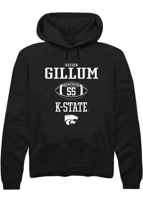 Hayden Gillum Rally Mens Black K-State Wildcats NIL Sport Icon Hooded Sweatshirt