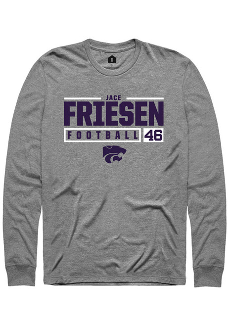 Jace Friesen Rally Mens Graphite K-State Wildcats NIL Stacked Box Tee