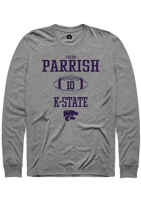 Jacob Parrish Rally Mens Graphite K-State Wildcats NIL Sport Icon Tee