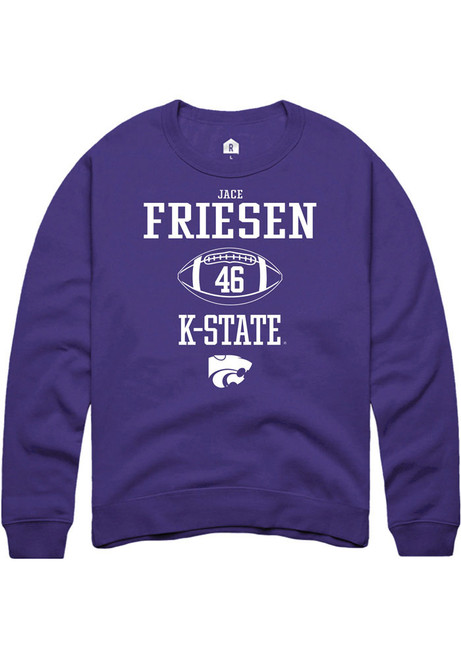 Jace Friesen Rally Mens Purple K-State Wildcats NIL Sport Icon Crew Sweatshirt