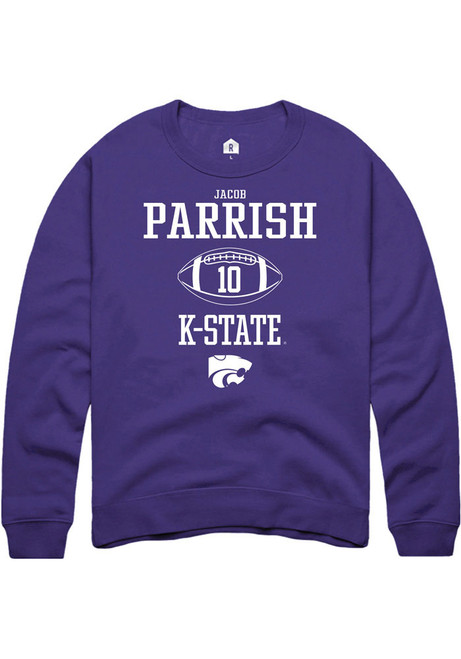 Jacob Parrish Rally Mens Purple K-State Wildcats NIL Sport Icon Crew Sweatshirt