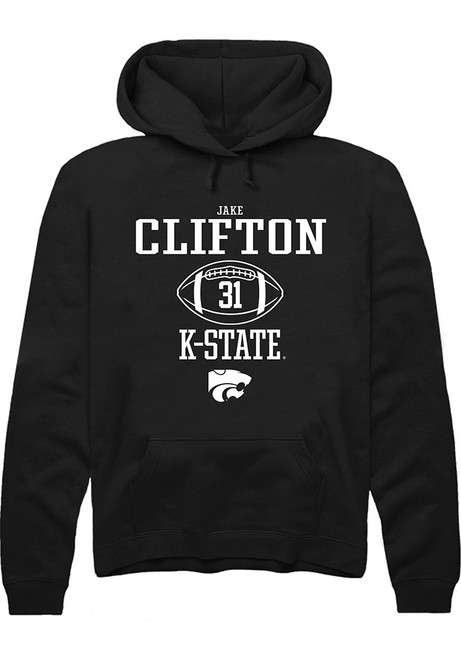 Jake Clifton Rally Mens Black K-State Wildcats NIL Sport Icon Hooded Sweatshirt