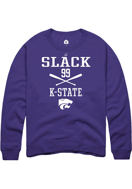 JJ Slack Rally Mens Purple K-State Wildcats NIL Sport Icon Crew Sweatshirt