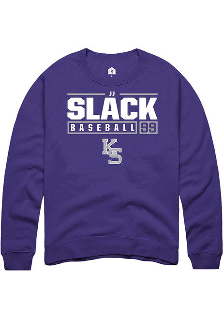 JJ Slack Rally Mens Purple K-State Wildcats NIL Stacked Box Crew Sweatshirt