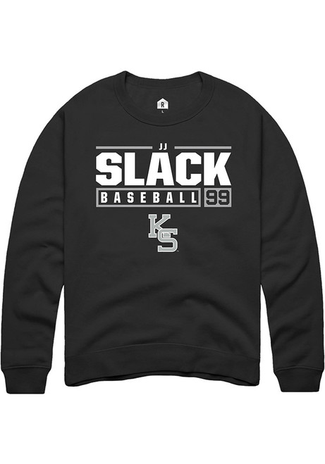 JJ Slack Rally Mens Black K-State Wildcats NIL Stacked Box Crew Sweatshirt
