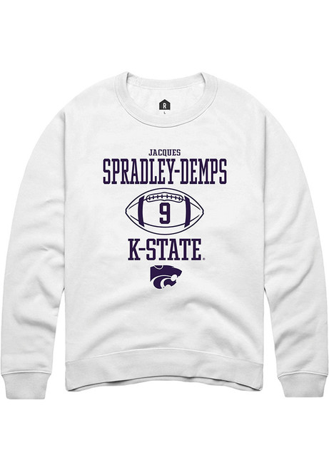 Jacques Spradley-Demps Rally Mens White K-State Wildcats NIL Sport Icon Crew Sweatshirt