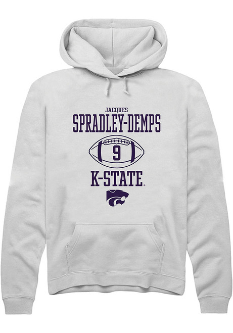 Jacques Spradley-Demps Rally Mens White K-State Wildcats NIL Sport Icon Hooded Sweatshirt