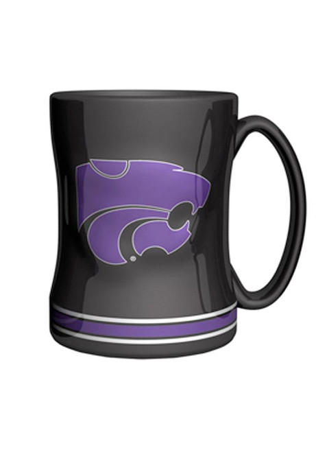 Black K-State Wildcats 15oz Sculpted Mug