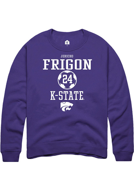 Jericho Frigon Rally Mens Purple K-State Wildcats NIL Sport Icon Crew Sweatshirt