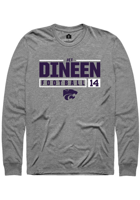 Jet Dineen Rally Mens Graphite K-State Wildcats NIL Stacked Box Tee
