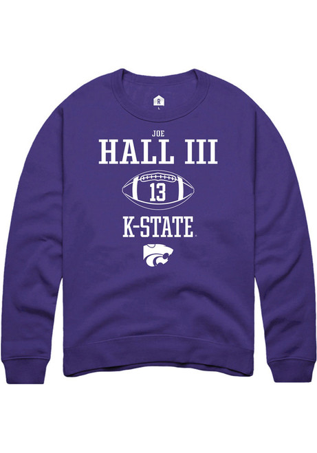Joe Hall III Rally Mens Purple K-State Wildcats NIL Sport Icon Crew Sweatshirt