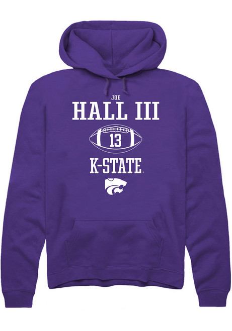 Joe Hall III Rally Mens Purple K-State Wildcats NIL Sport Icon Hooded Sweatshirt