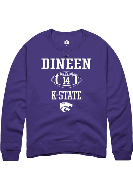 Jet Dineen Rally Mens Purple K-State Wildcats NIL Sport Icon Crew Sweatshirt