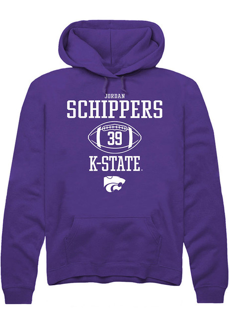 Jordan Schippers Rally Mens Purple K-State Wildcats NIL Sport Icon Hooded Sweatshirt