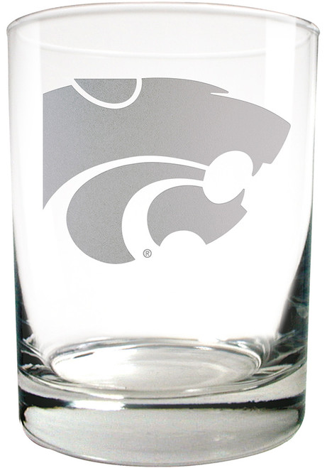 Purple K-State Wildcats 14oz Laser Etch Rock Glass