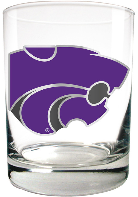 Purple K-State Wildcats 14oz Emblem Rock Glass