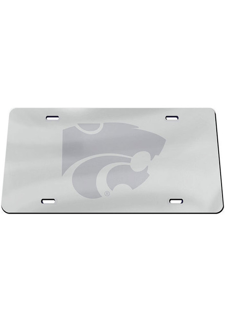 K-State Wildcats Silver  Frosted License Plate