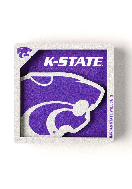 K-State Wildcats Purple 3D Logo Magnet