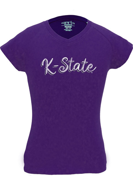 Toddler Girls Purple K-State Wildcats Double Script Short Sleeve T-Shirt