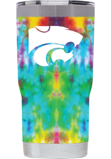 White K-State Wildcats Tie Dye 20oz Stainless Steel Tumbler