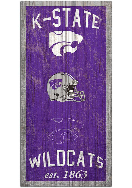 Purple K-State Wildcats 6X12 Heritage Logos Sign