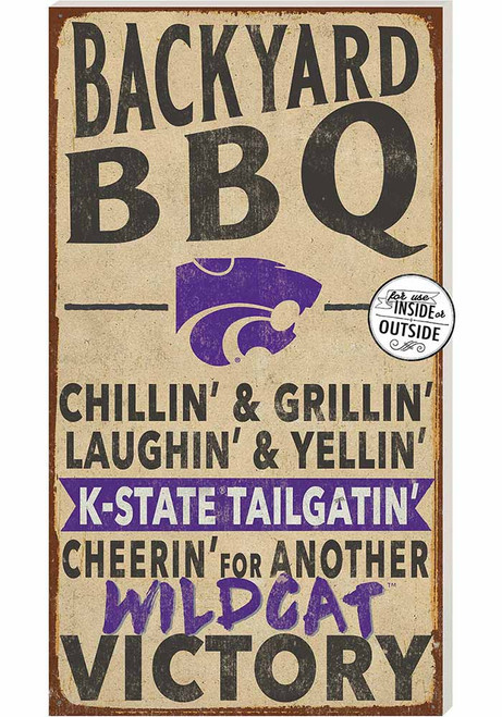Purple K-State Wildcats 11x20 Indoor Outdoor BBQ Sign