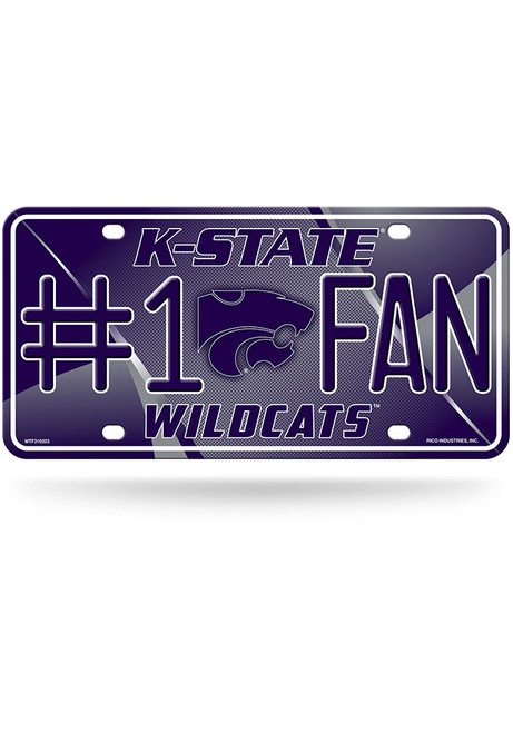 Purple K-State Wildcats #1 Fan Metal License Plate