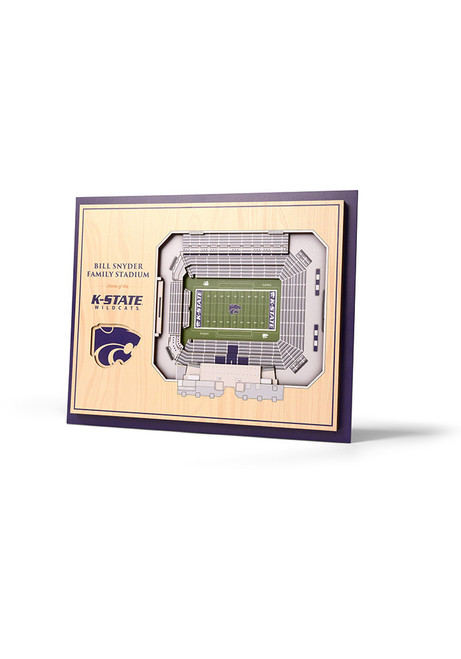 Purple K-State Wildcats 5-Layer 3D Stadium View Wall Art